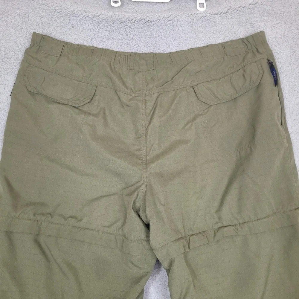 Vintage LL Bean Convertible Pants XL 44x34 Green Hiking Fishing Nylon Ripstop‎